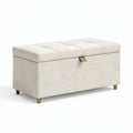Sitzbank mit Stauraum 120 x 45 x 48 cm Beige Stoff gepolstert modern