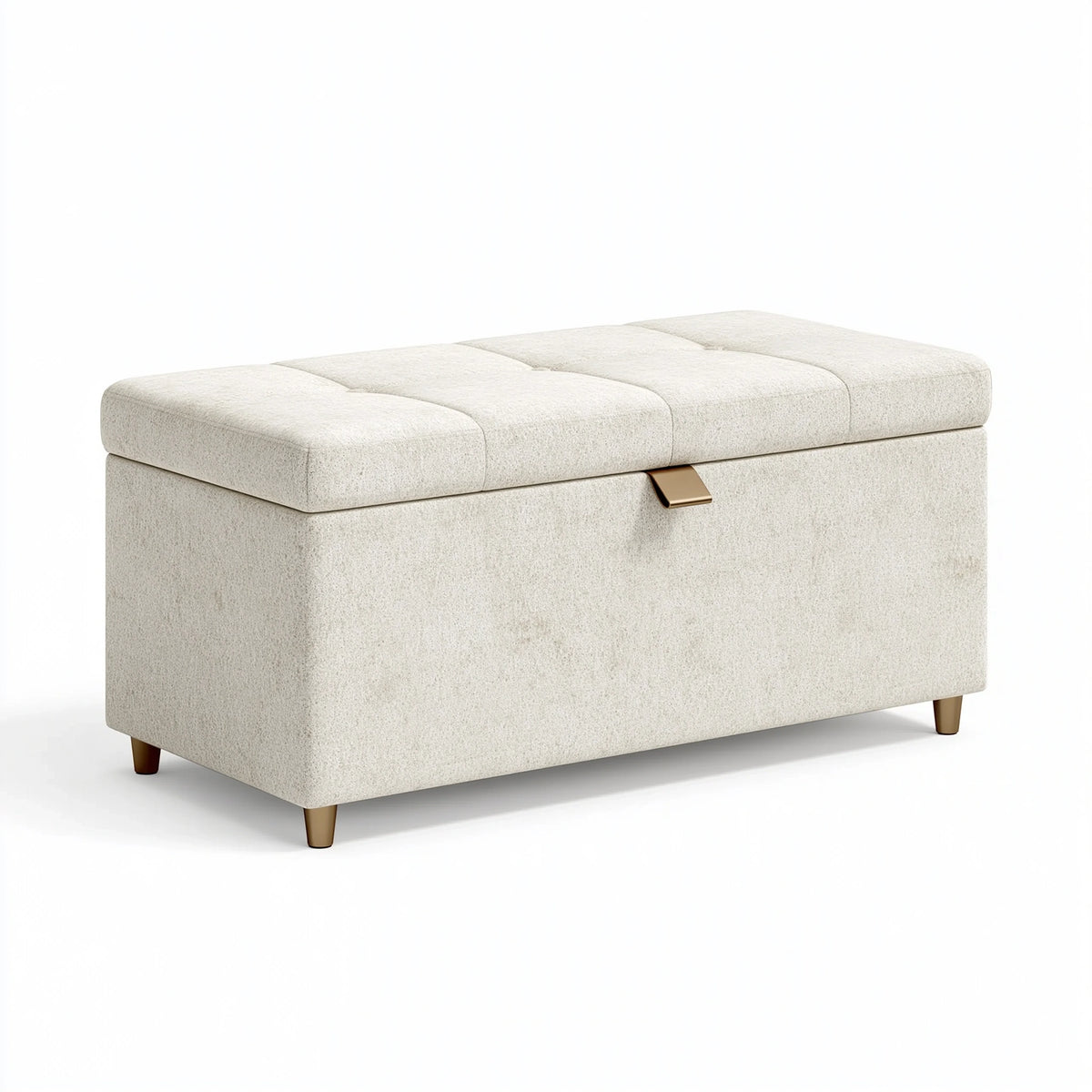 Sitzbank mit Stauraum 120 x 45 x 48 cm Beige Stoff gepolstert modern