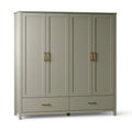 Kleiderschrank 180 x 52 x 200 cm Holz Grün mit 4 Türen und 2 Schubladen