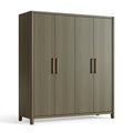 Kleiderschrank 180 x 60 x 200 cm Holzwerkstoff Taupe mit 4 Türen moderner Stauraum