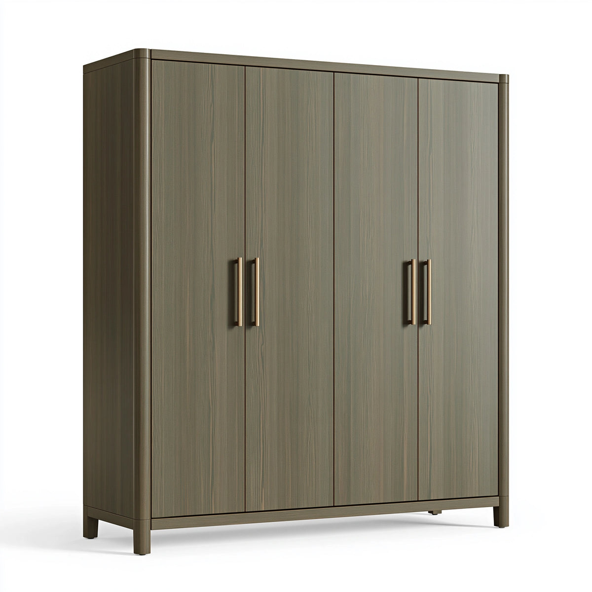 Kleiderschrank 180 x 60 x 200 cm Holzwerkstoff Taupe mit 4 Türen moderner Stauraum