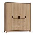 Kleiderschrank 160 x 50 x 200 cm Holzwerkstoff Eichefarben mit Schubladen