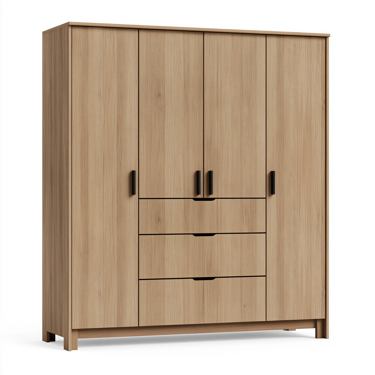 Kleiderschrank 160 x 50 x 200 cm Holzwerkstoff Eichefarben mit Schubladen