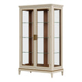 Vitrine 110 x 45 x 200 cm Holz und Glas Cremebraun klassischer Stil