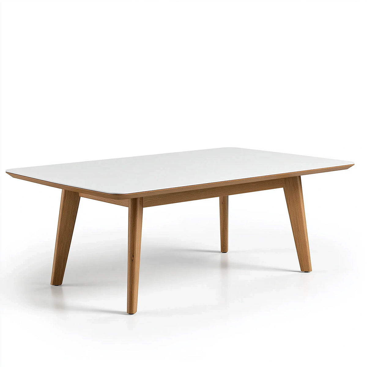 Esstisch 180 x 90 x 75 cm aus Holz in Naturweiß mit rechteckiger Tischplatte im modernen Stil