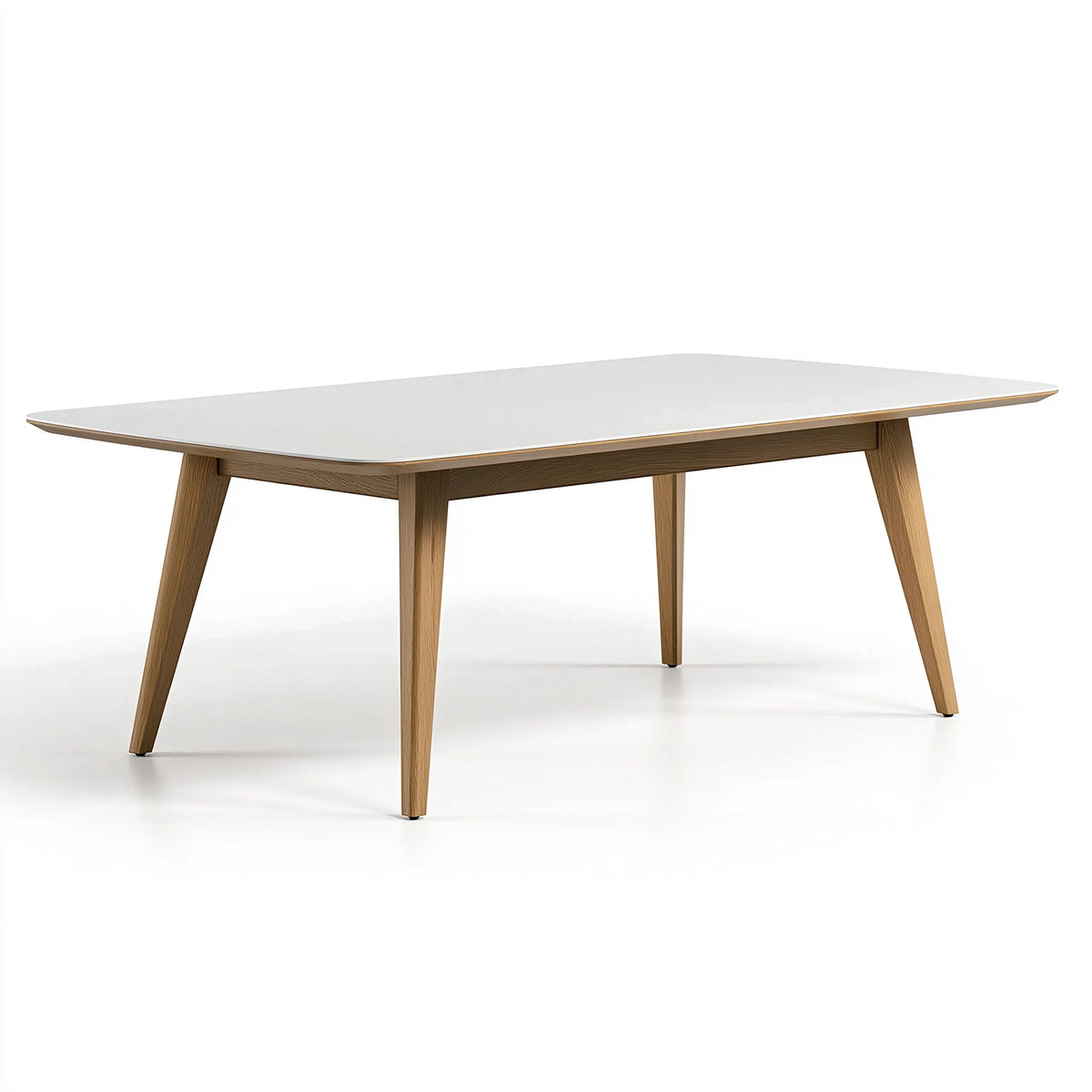 Esstisch 180 x 90 x 75 cm Weiß/Hellbraun Holzoptik modern