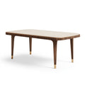 Esstisch 180 x 90 x 75 cm Holzoptik Braun Beige mit Metallakzenten - Rechteckiger Speisetisch
