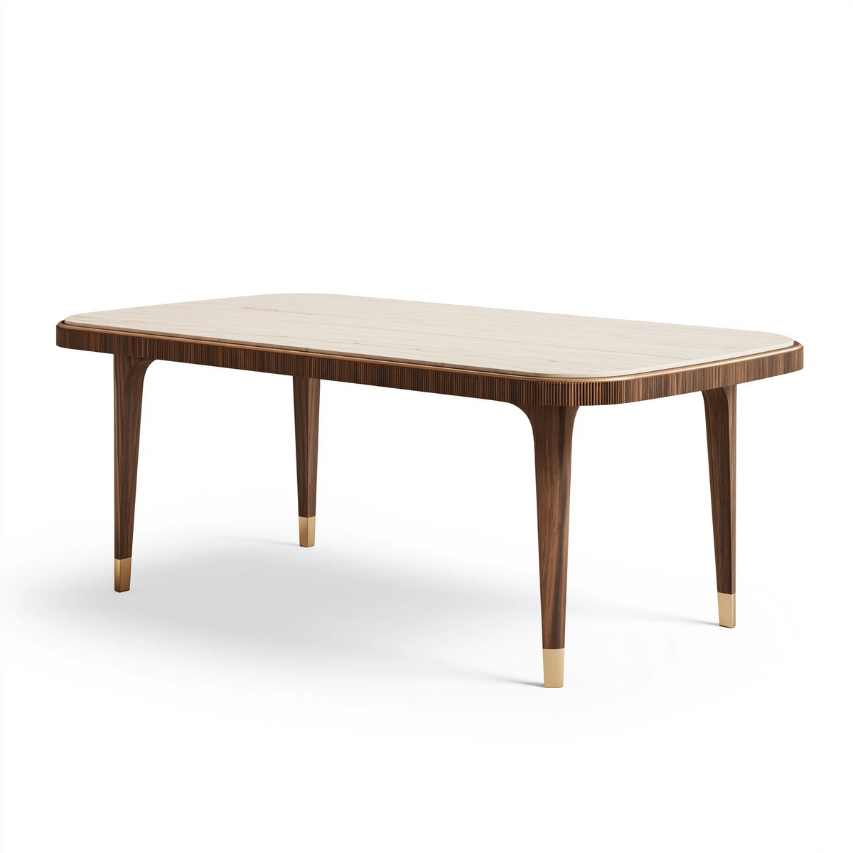 Esstisch 180 x 90 x 75 cm Holzoptik Braun Beige mit Metallakzenten - Rechteckiger Speisetisch