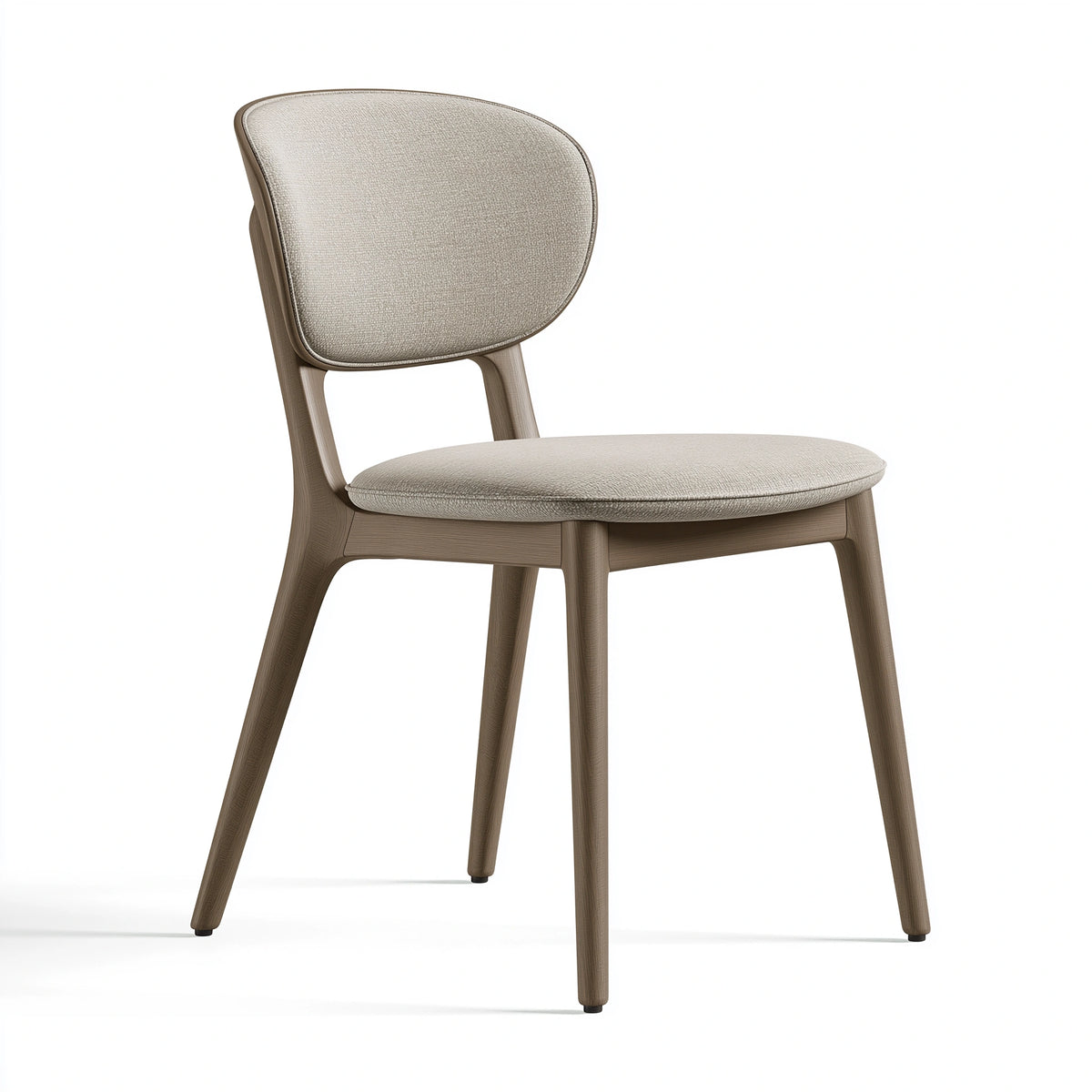 Esszimmerstuhl 56 x 58 x 82 cm aus Holz und Textil in Beige/Braun - gepolsterter Stuhl im modernen Stil