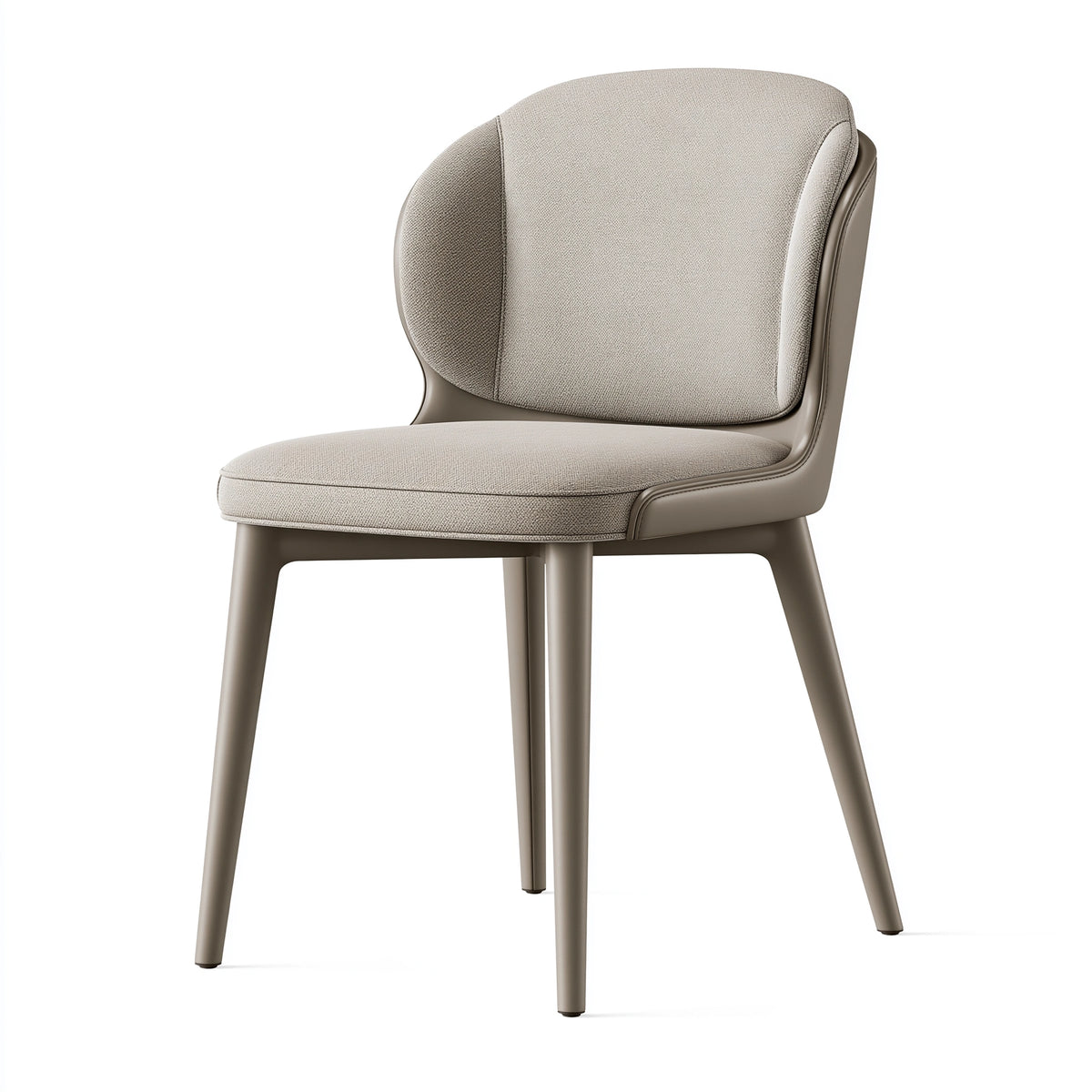Polsterstuhl 55 x 60 x 84 cm mit Textilbezug und Metallgestell in Beige für Esszimmer im modernen Stil