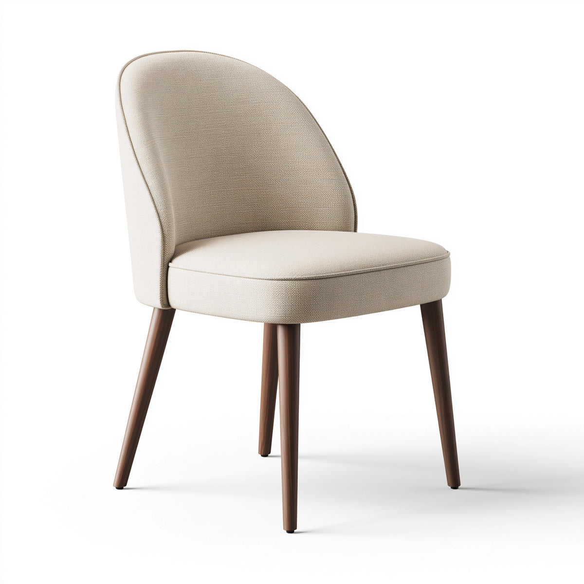 Polsterstuhl 55 x 61 x 84 cm in Beige mit Holzbeinen - moderner Esszimmerstuhl